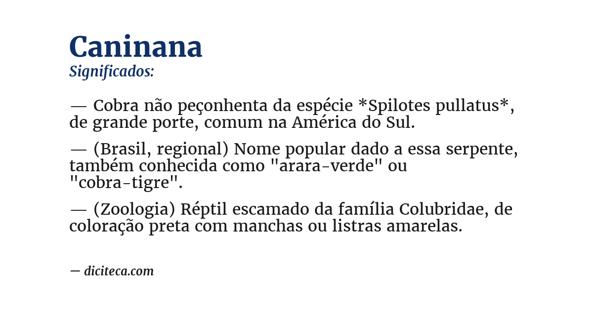 Significado de caninana