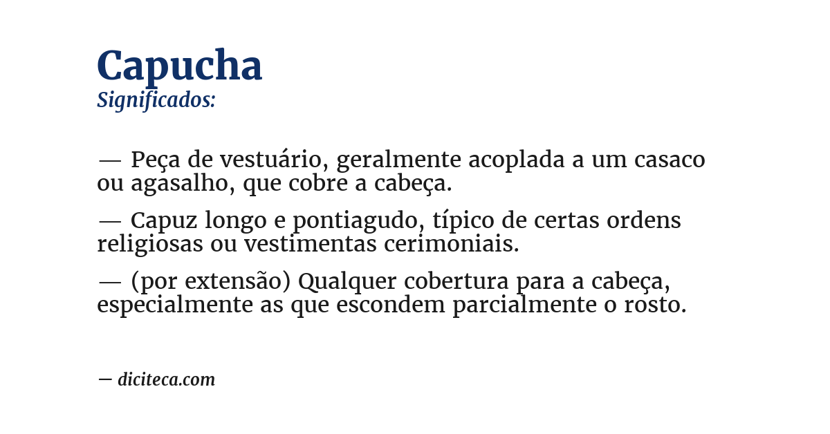 Significado de capucha