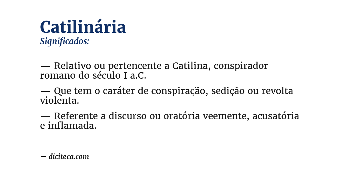 Significado de catilinária
