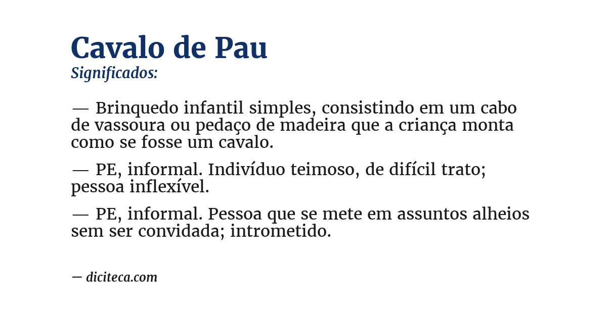 Significado de cavalo de pau