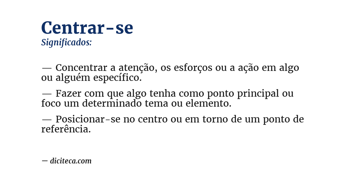Significado de centrar-se