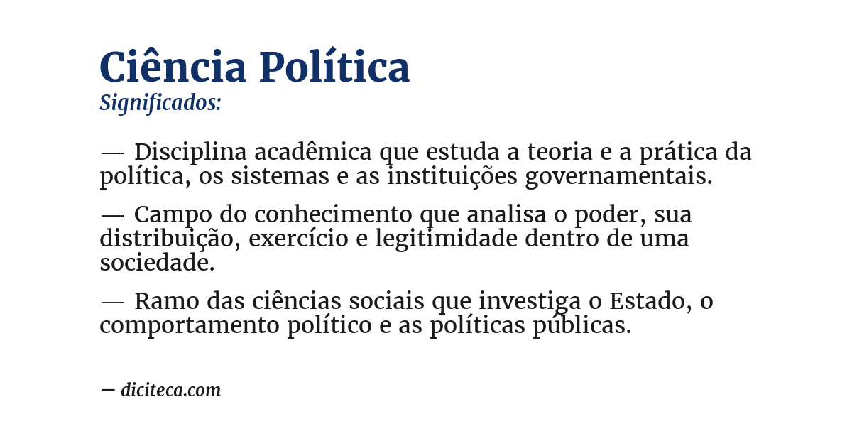 Significado de ciência política