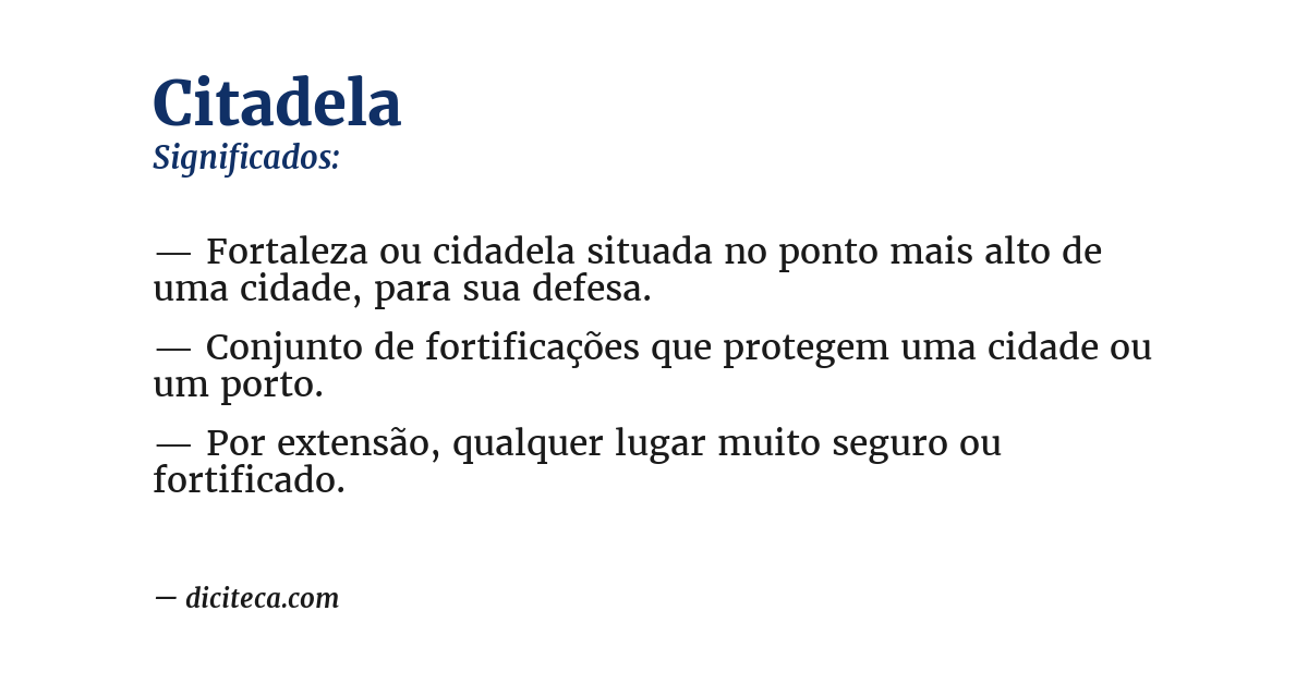 Significado de citadela