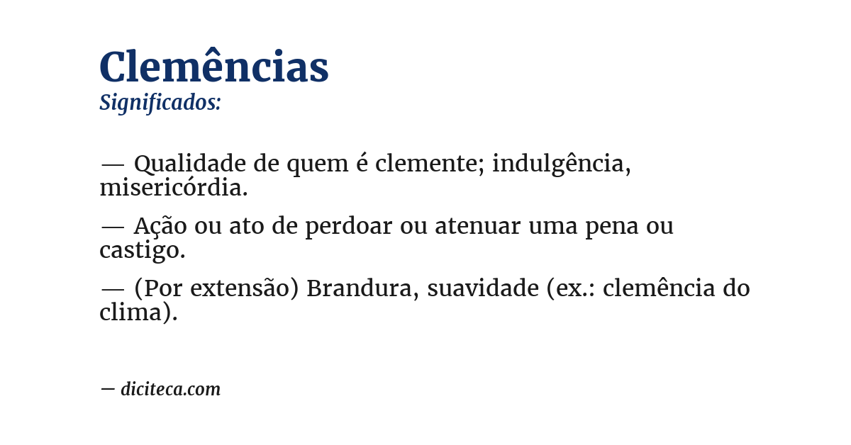 Significado de clemências