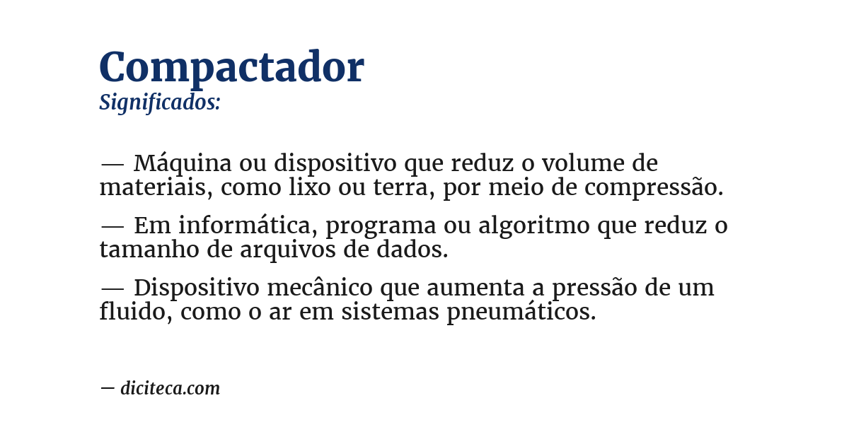 Significado de compactador