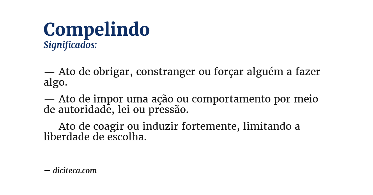 Significado de compelindo