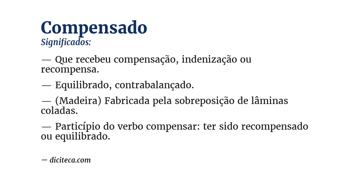 Significado de compensado
