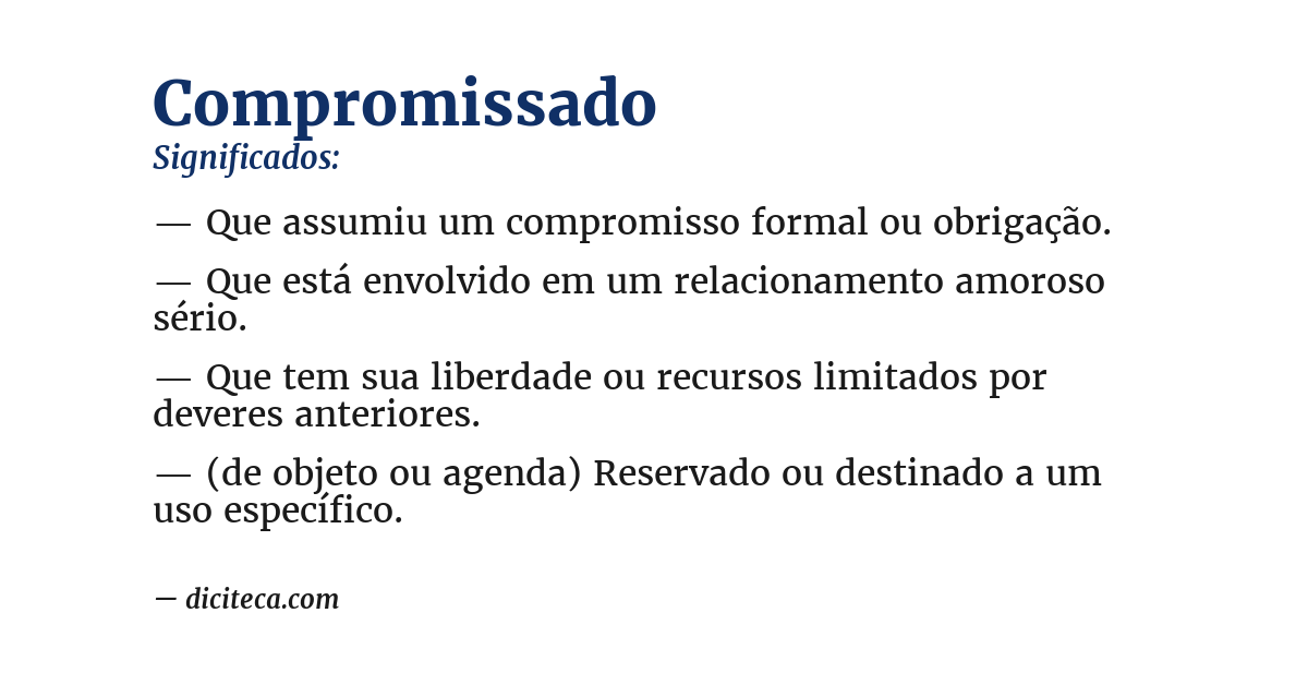 Significado de compromissado