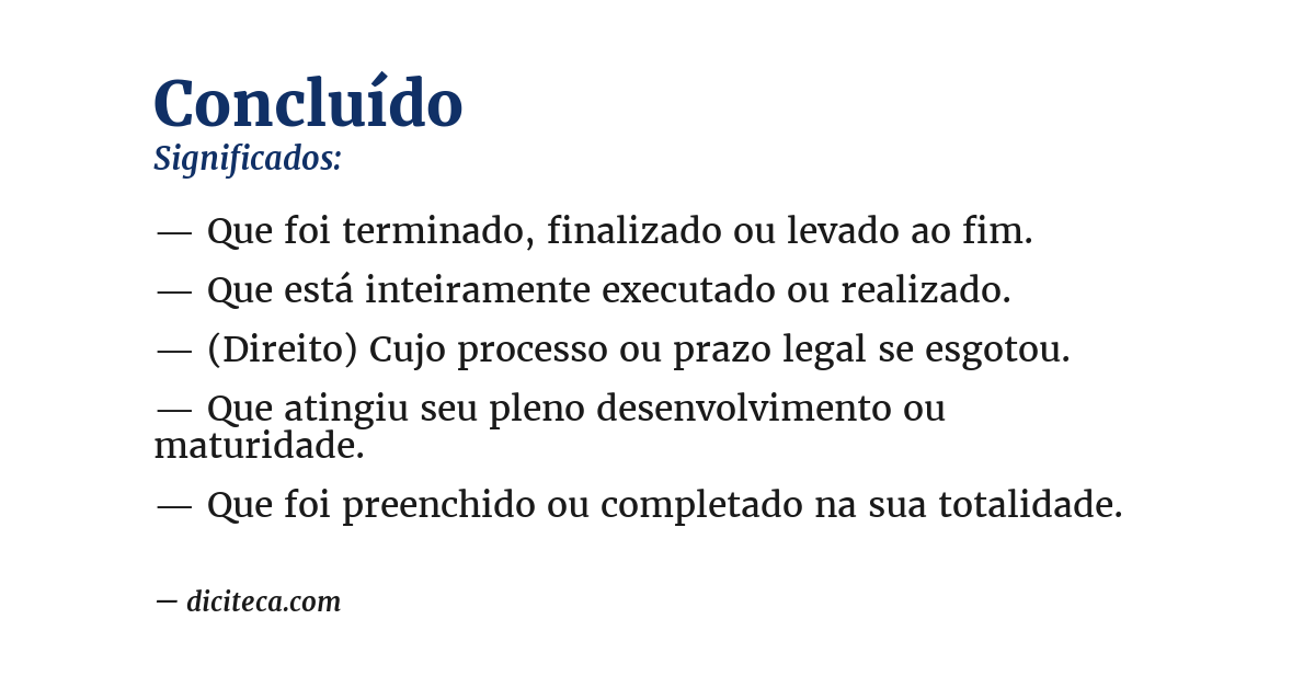 Significado de concluído