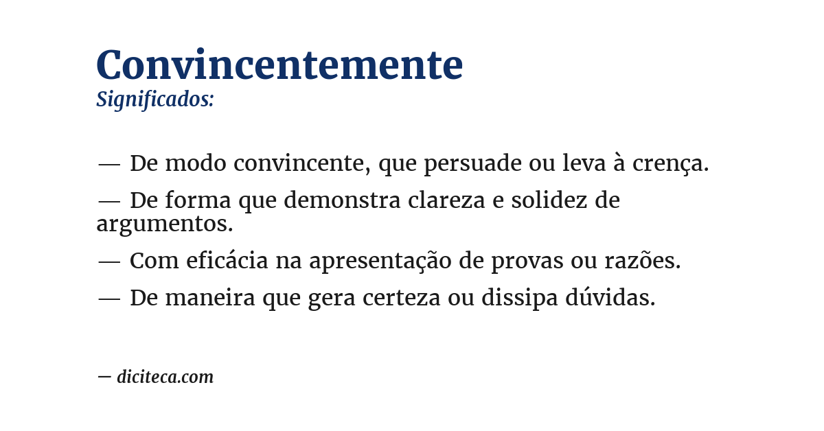 Significado de convincentemente