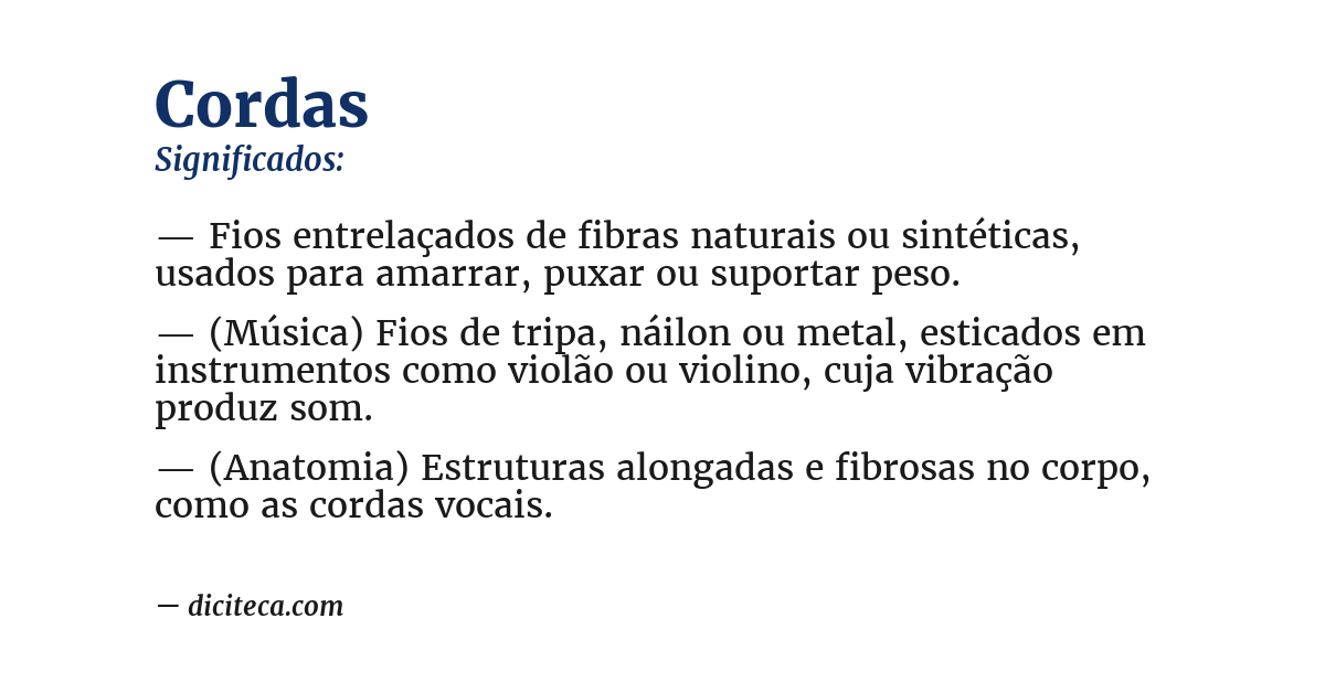 Significado de cordas