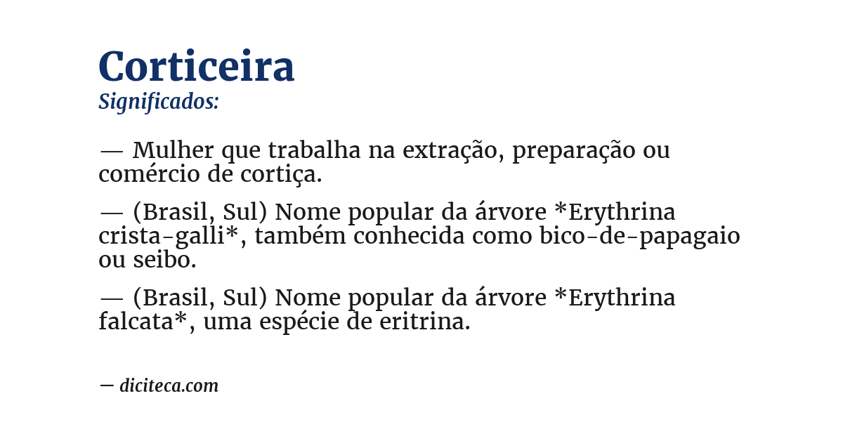 Significado de corticeira
