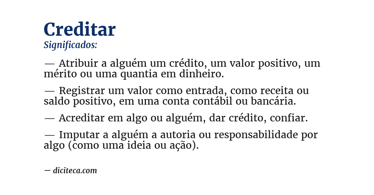 Significado de creditar