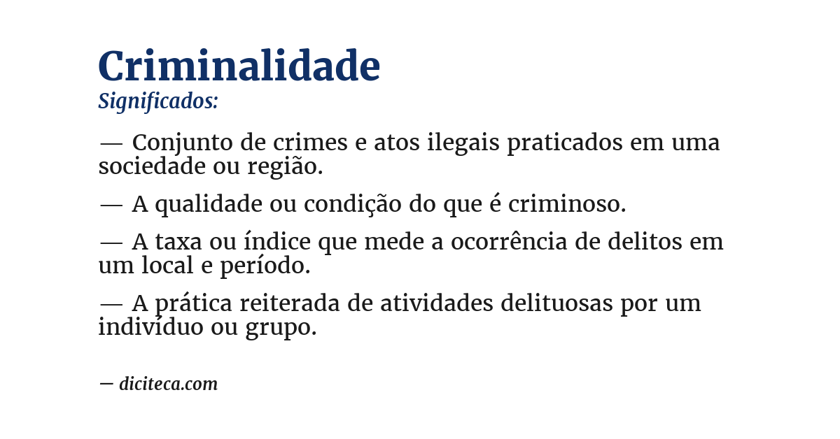 Significado de criminalidade