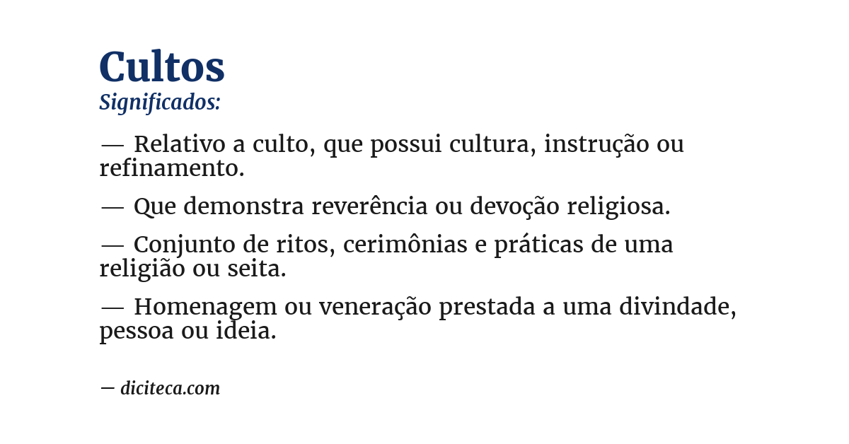 Significado de cultos