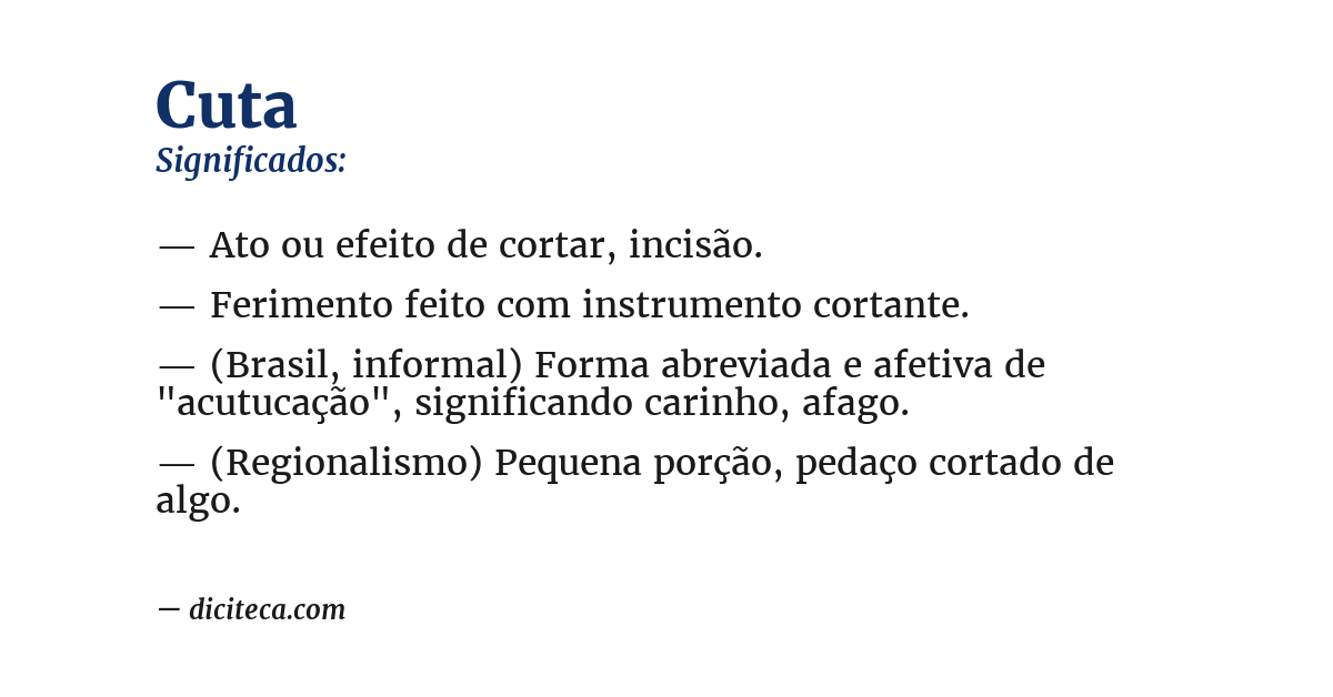 Significado de cuta