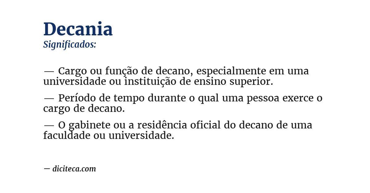 Significado de decania