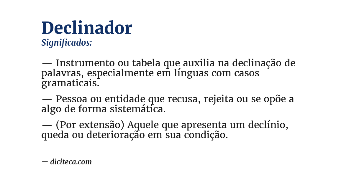 Significado de declinador