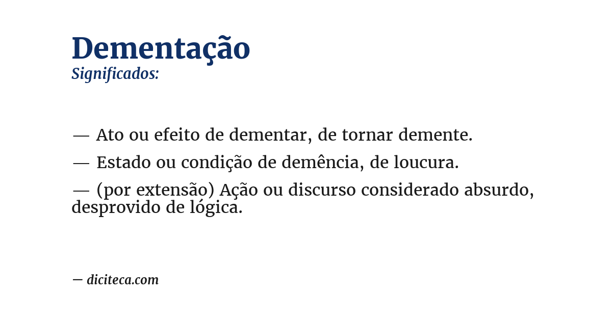 Significado de dementação