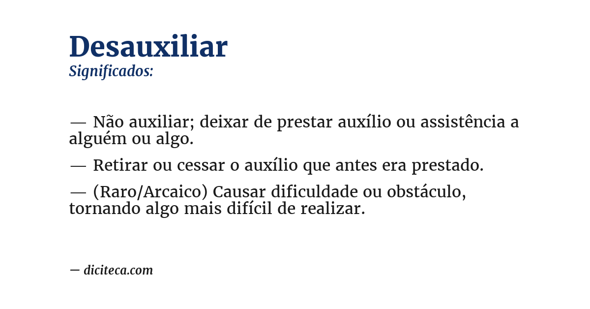 Significado de desauxiliar