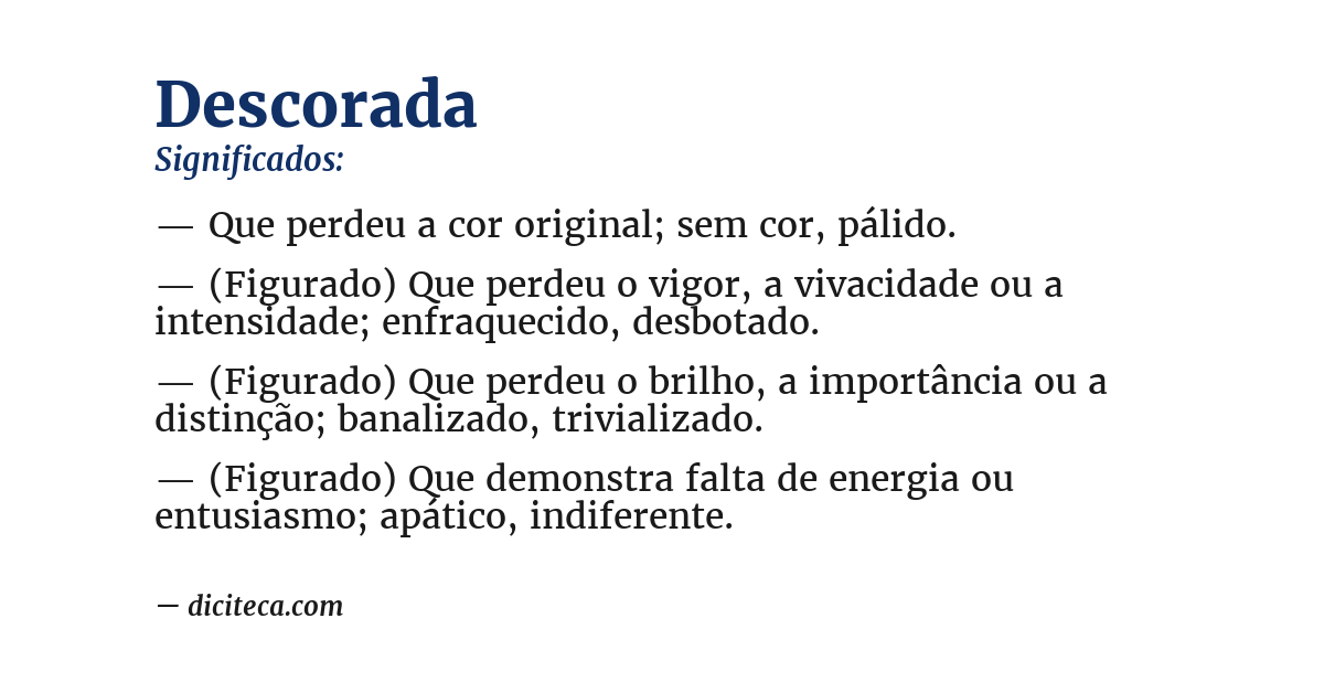 Significado de descorada