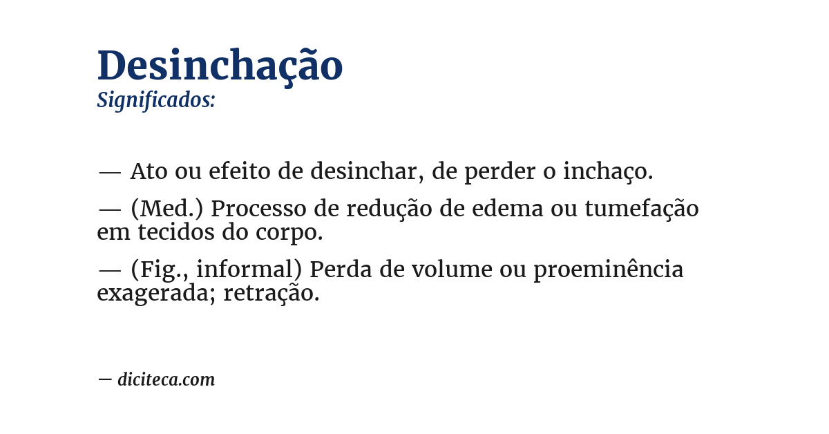 Significado de desinchação