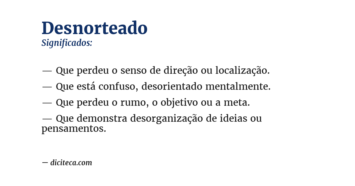 Significado de desnorteado