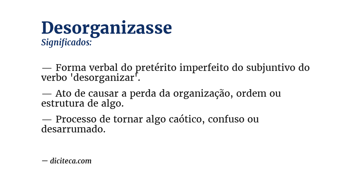 Significado de desorganizasse