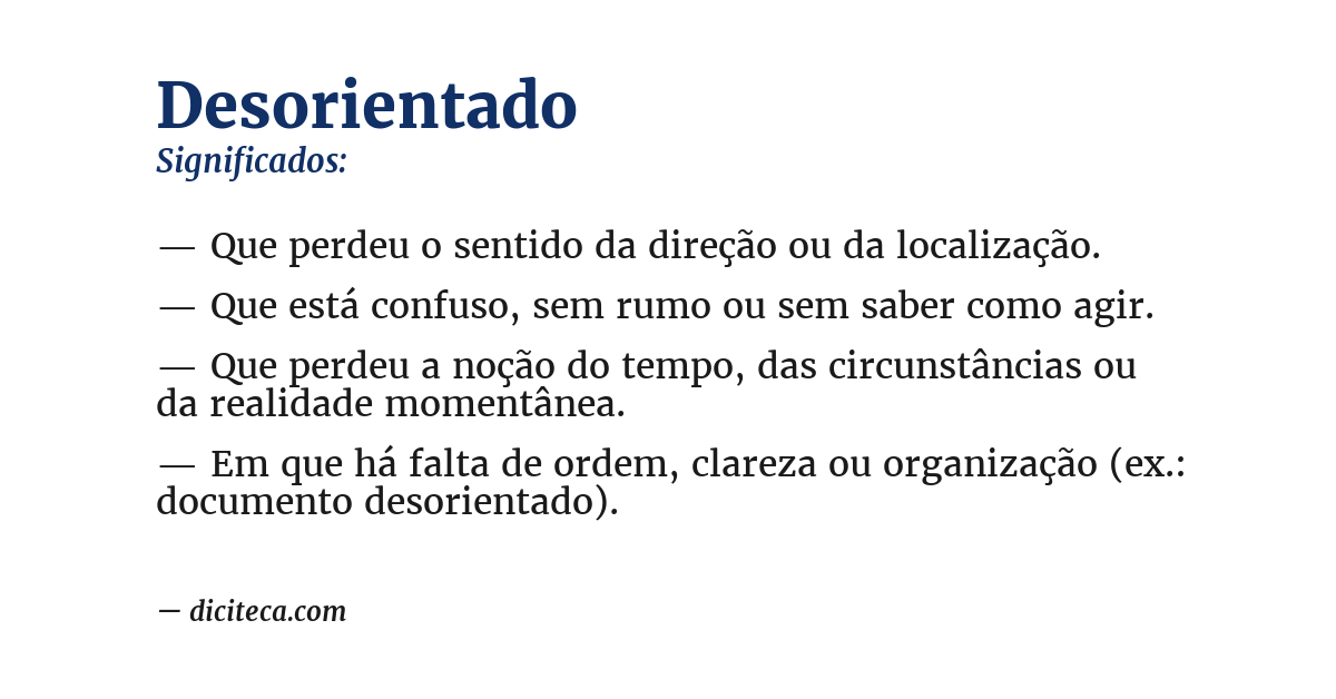 Significado de desorientado