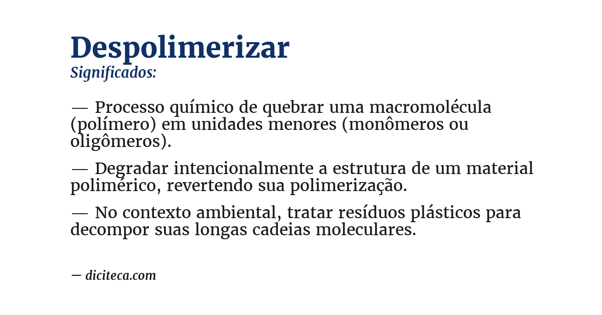 Significado de despolimerizar