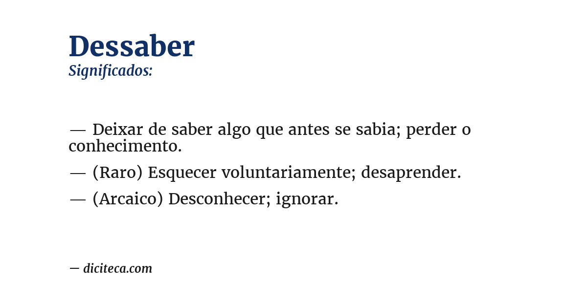 Significado de dessaber