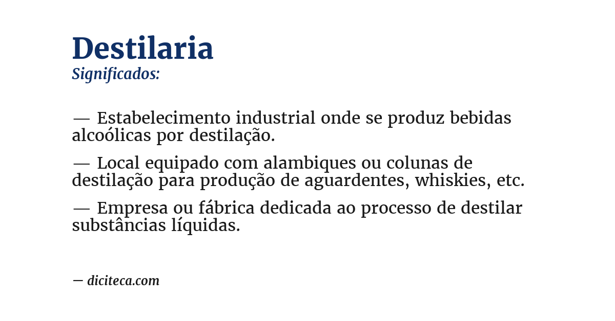 Significado de destilaria