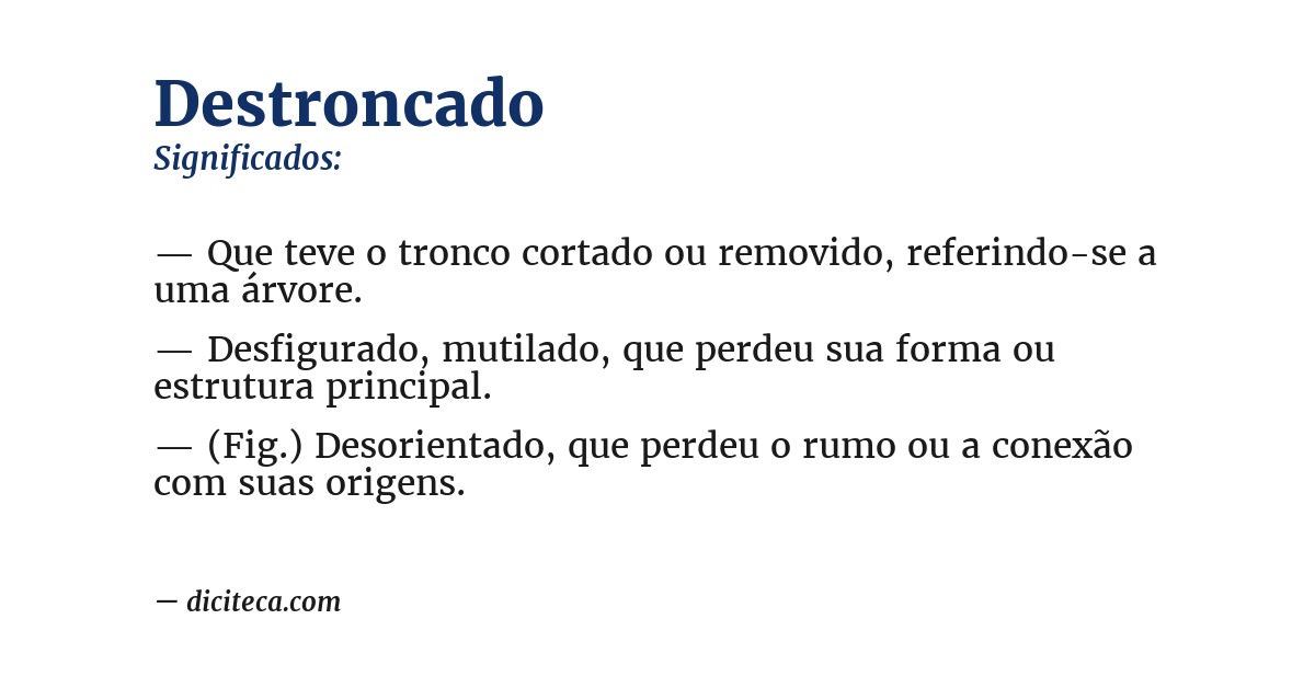 Significado de destroncado