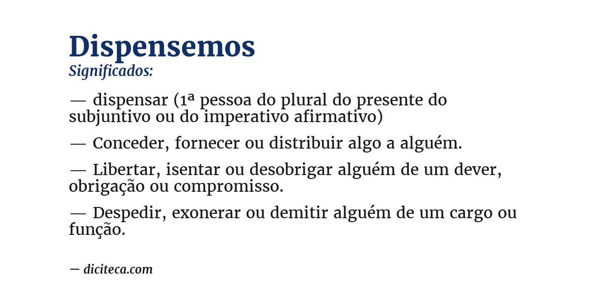 Significado de dispensemos