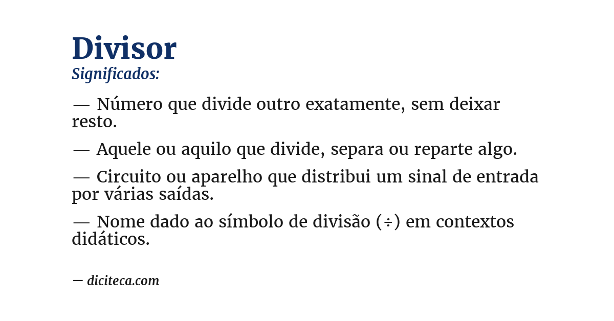 Significado de divisor