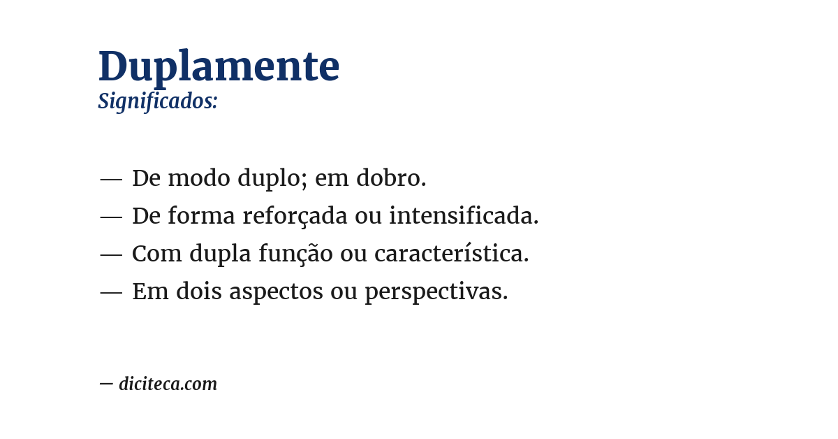 Significado de duplamente