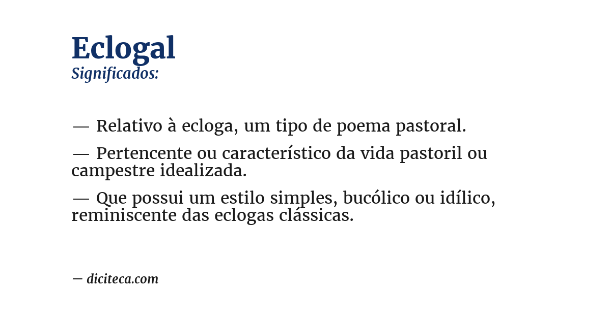 Significado de eclogal