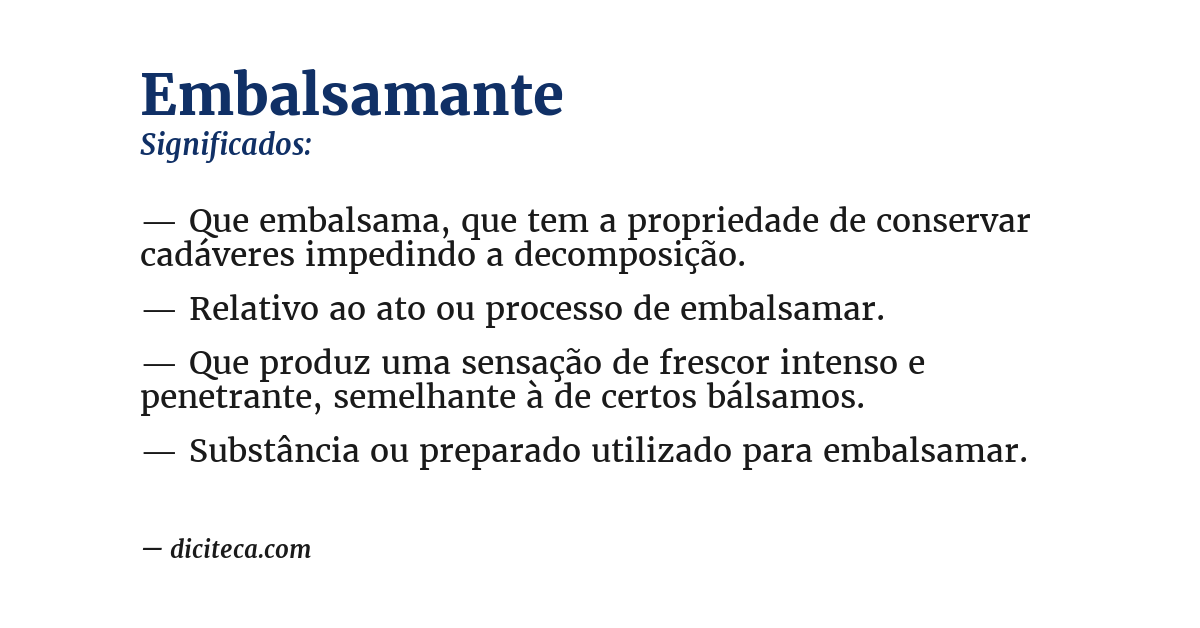 Significado de embalsamante
