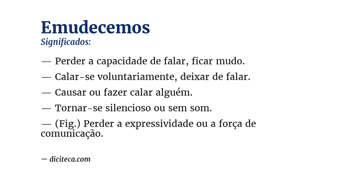 Significado de emudecemos
