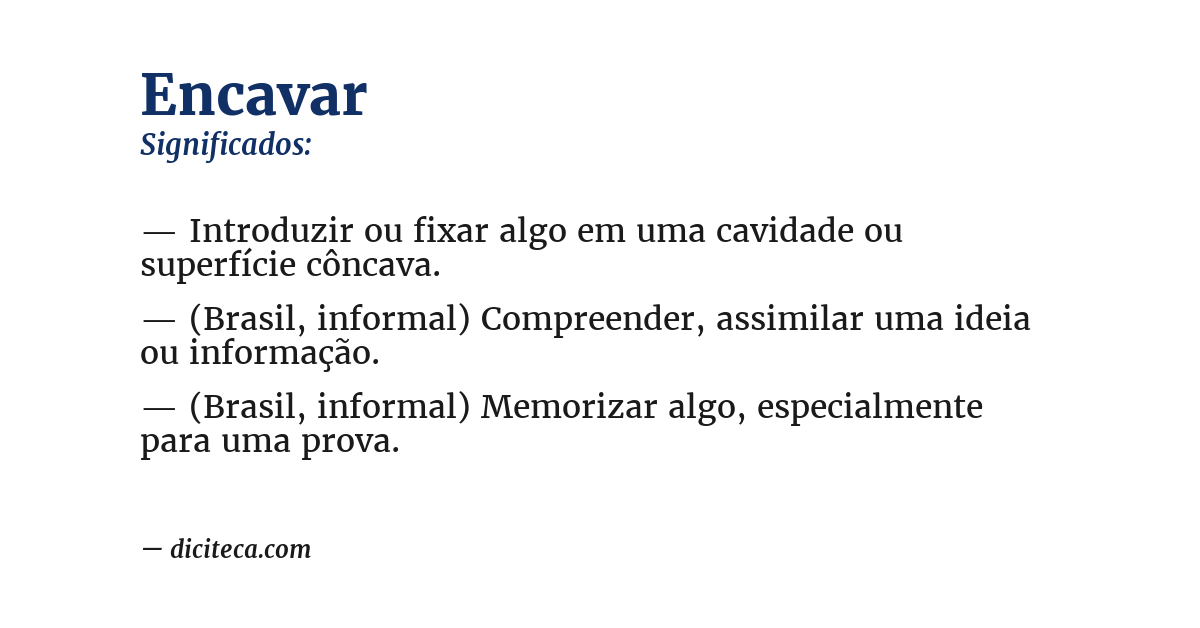 Significado de encavar