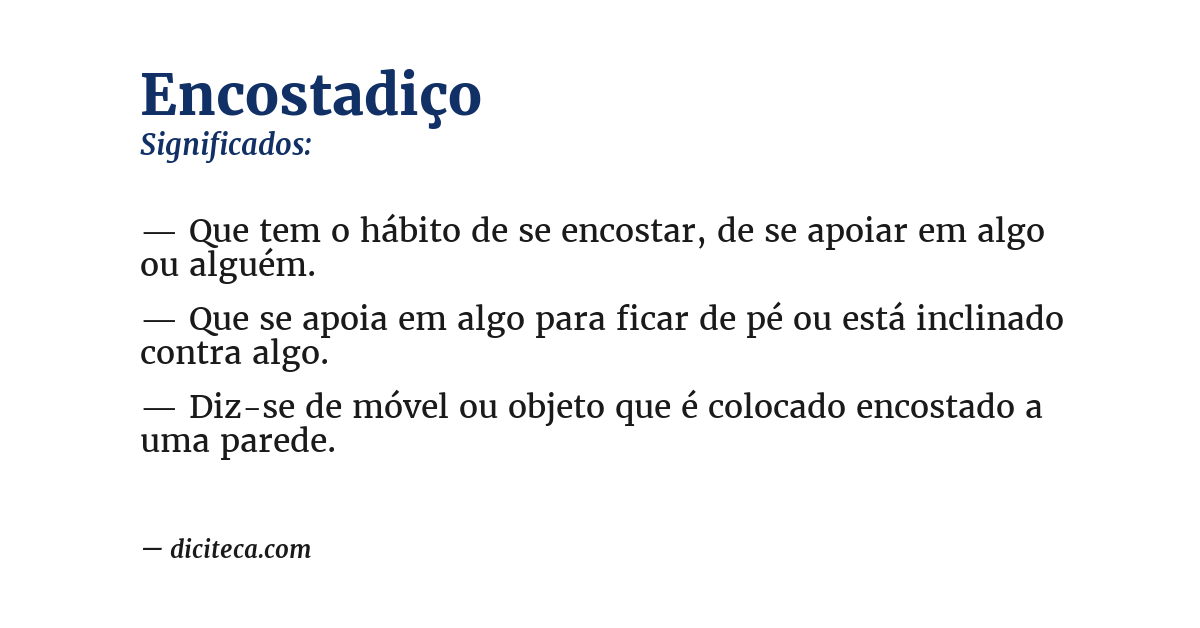 Significado de encostadiço