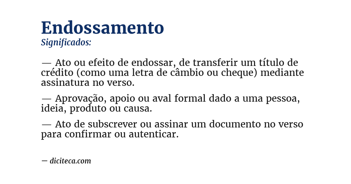 Significado de endossamento
