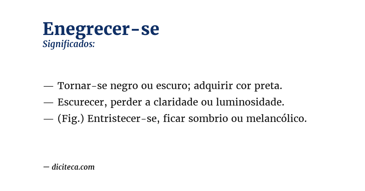 Significado de enegrecer-se