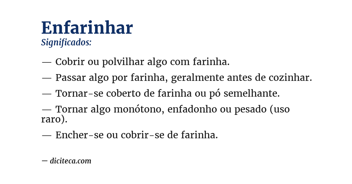 Significado de enfarinhar