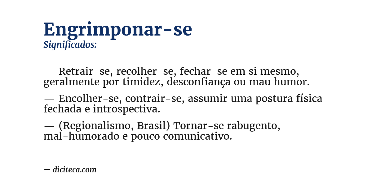Significado de engrimponar-se