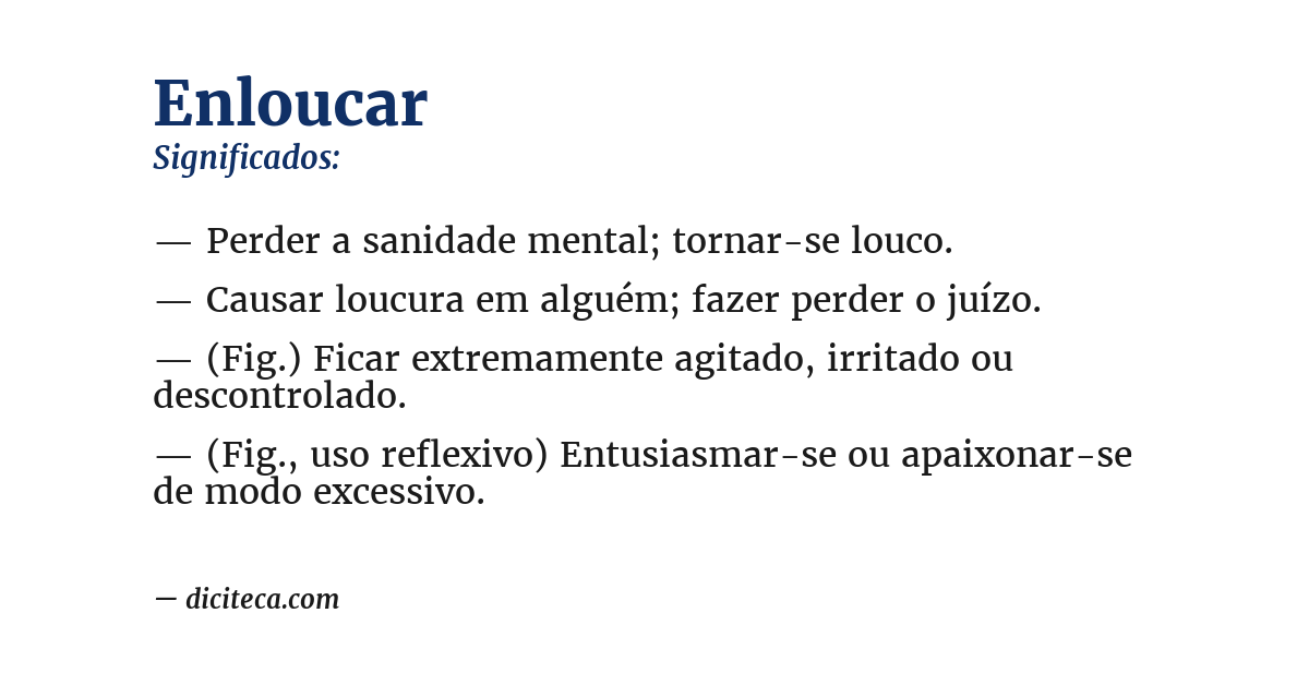 Significado de enloucar