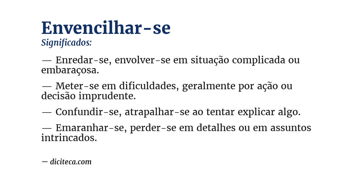 Significado de envencilhar-se