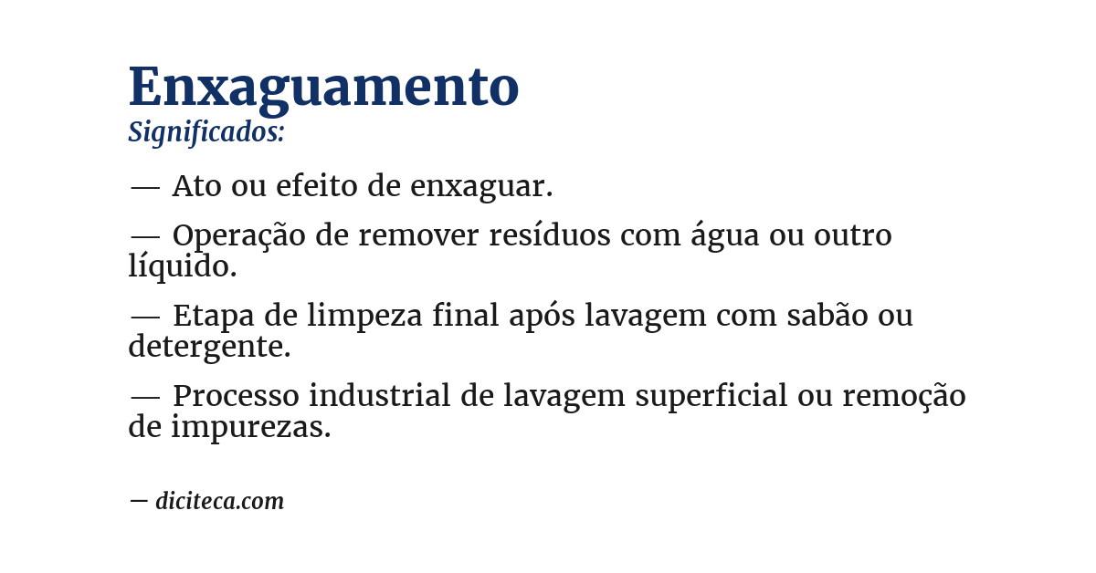 Significado de enxaguamento