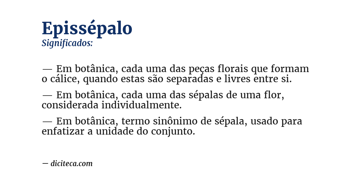 Significado de epissépalo