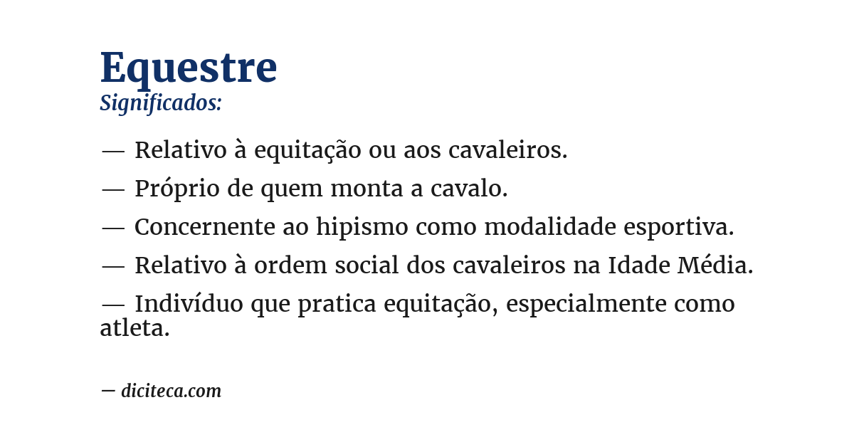 Significado de equestre